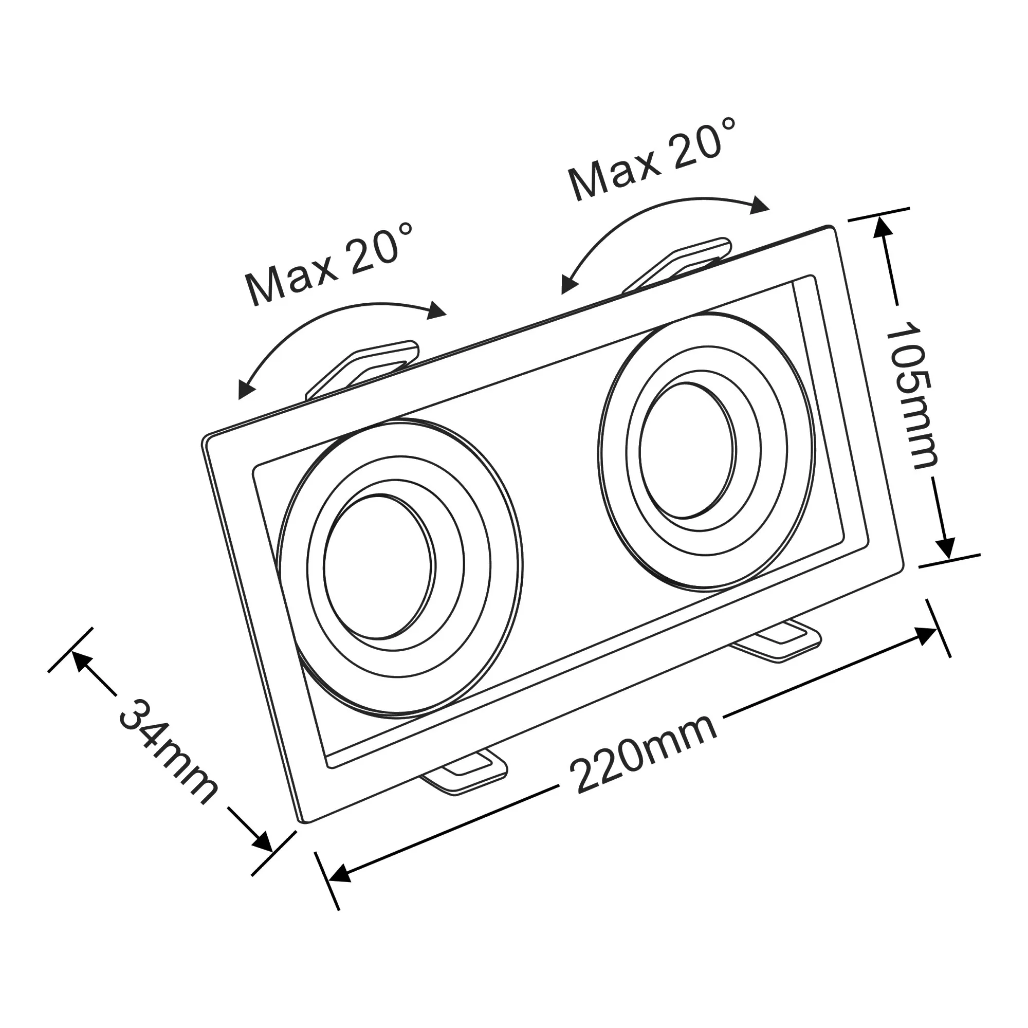 BUZZ 12-2 Recessed Ceiling Luminaires Dlux Multi-Head Recess Ceiling